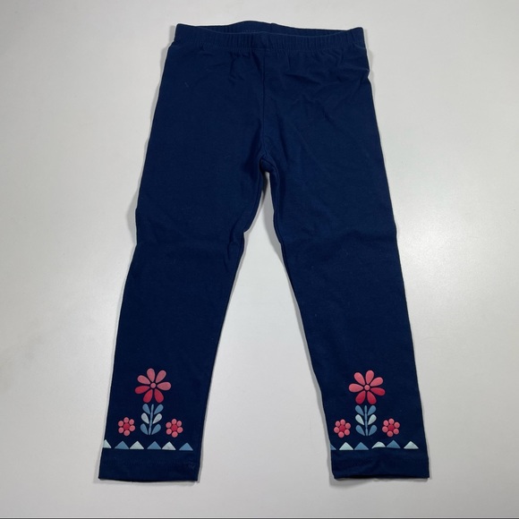 NWT Nannette floral printed chambray babydoll top with navy blue legging Size 3T - Picture 5 of 7